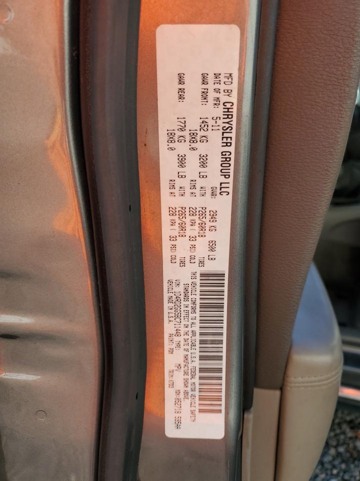 2011 Dodge Durango VIN 1D4RD2GG5BC711448 Copart auction photo, rear end damage thumbnail 13