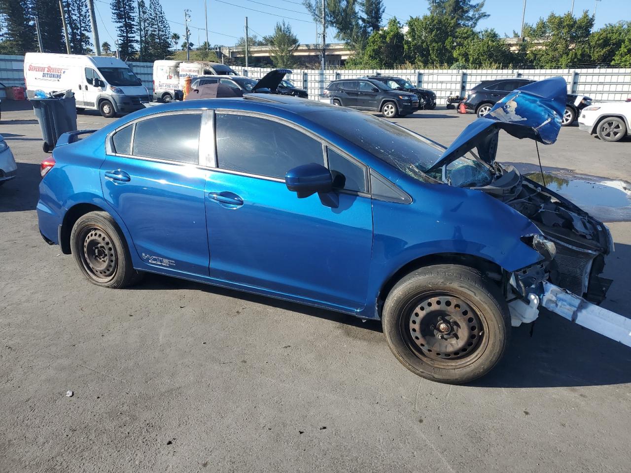 2015 Honda Civic VIN 2HGFB6E59FH703842 Copart auction photo, front end damage thumbnail 4