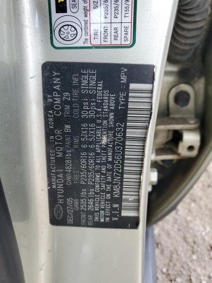 2006 Hyundai Tucson VIN KM8JN72D56U370632 Copart auction photo, side / minor dent/scratches damage thumbnail 13