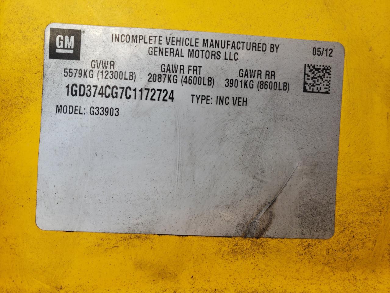 2012 GMC Savana VIN 1GD374CG7C1172724 Copart auction photo, mechanical damage thumbnail 13