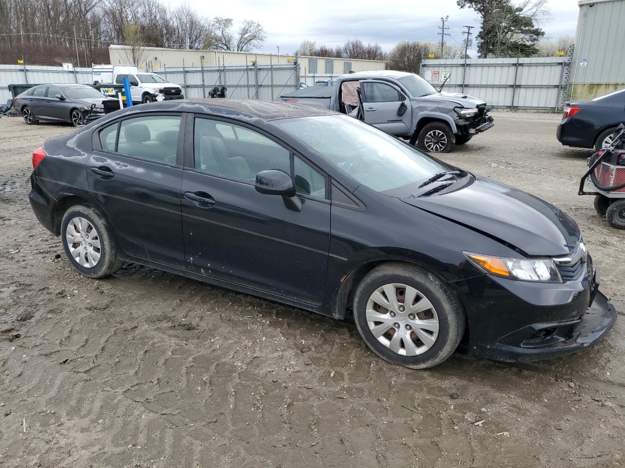 2012 Honda Civic VIN 2HGFB2F54CH599487 Copart auction photo, front end / side damage thumbnail 4