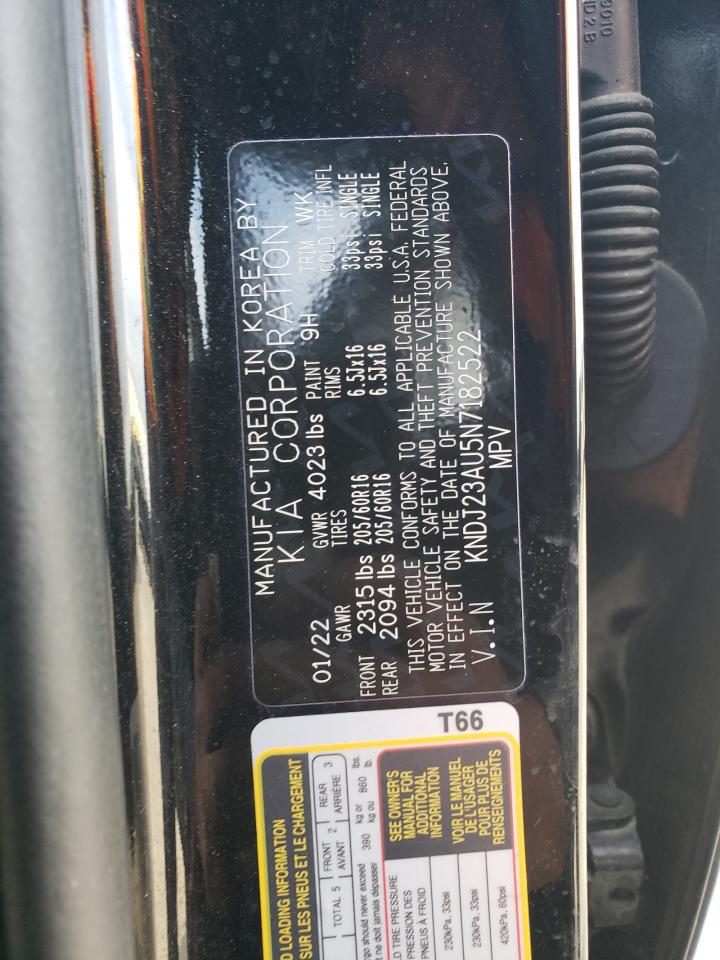 2022 KIA Soul VIN KNDJ23AU5N7182522 Copart auction photo, front end / rear end damage thumbnail 14