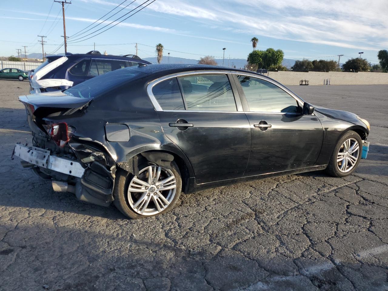 2013 Infiniti G VIN JN1CV6AP8DM300089 Copart auction photo, rear end / front end damage thumbnail 3