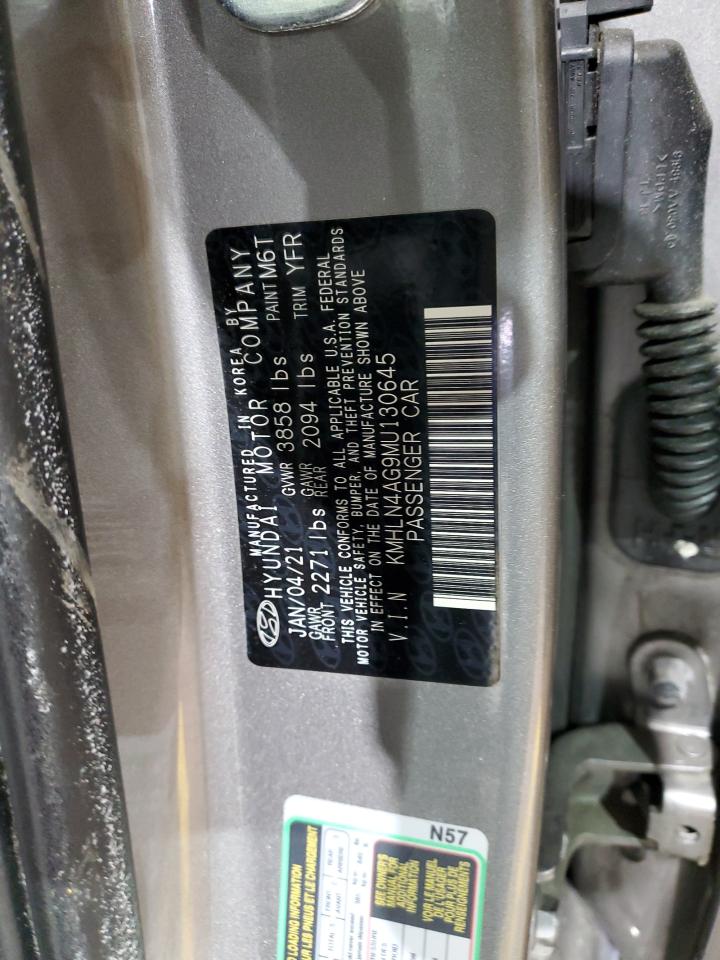 2021 Hyundai Elantra VIN KMHLN4AG9MU130645 Copart auction photo, all over damage thumbnail 13