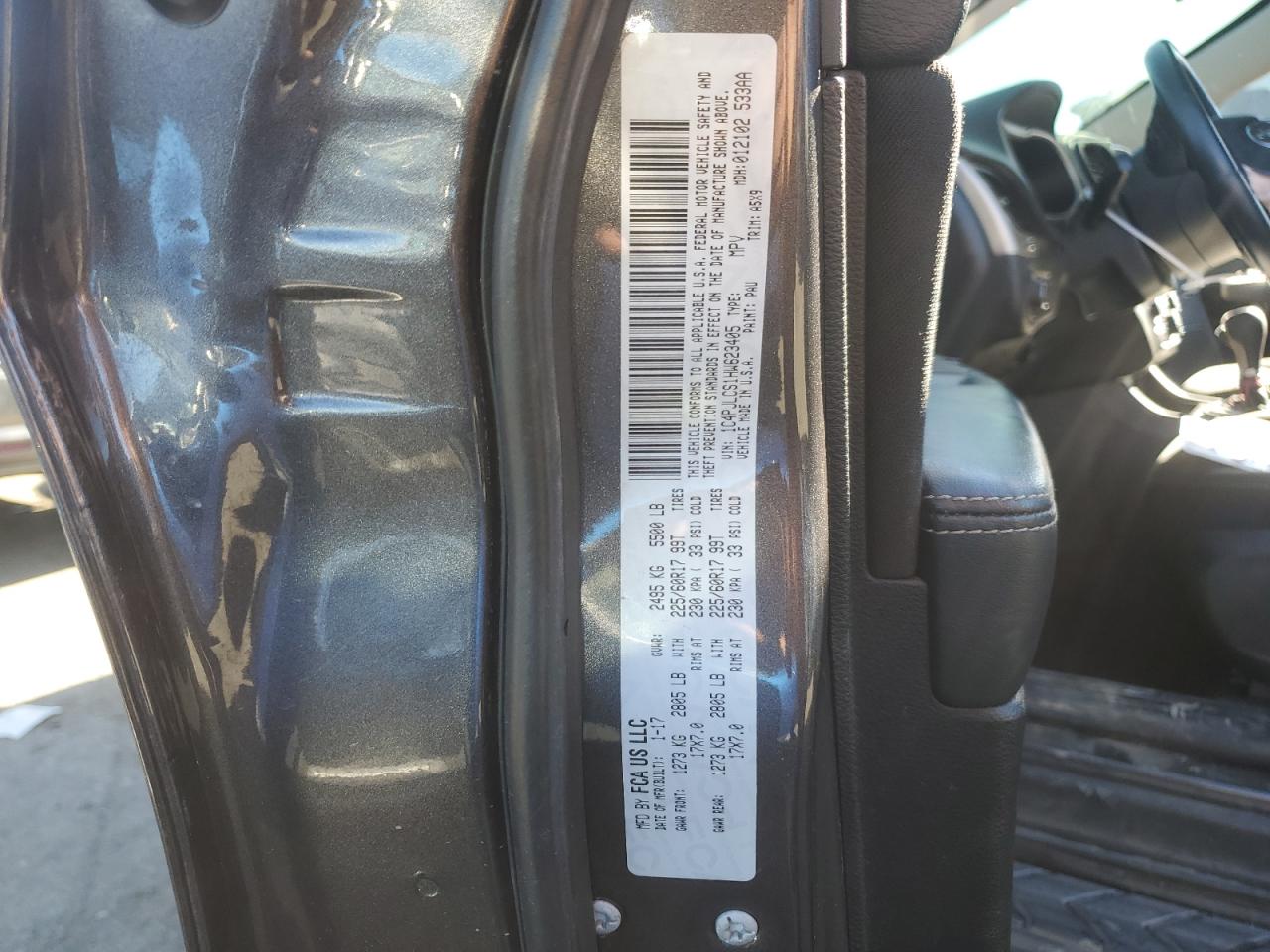 2017 Jeep Grand Cherokee VIN 1C4PJLCS1HW623405 Copart auction photo, front end damage thumbnail 13