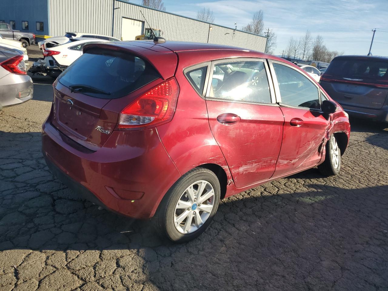2013 Ford Fiesta VIN 3FADP4EJ9DM141342 Copart auction photo, side / undercarriage damage thumbnail 3