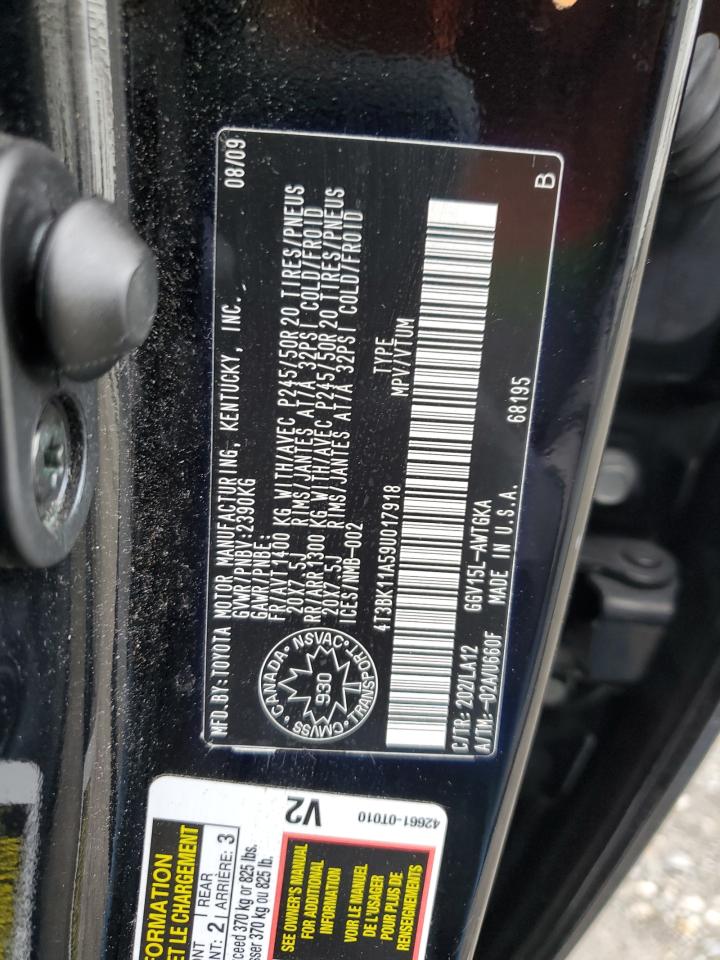 2009 Toyota Venza VIN 4T3BK11A59U017918 Copart auction photo, front end damage thumbnail 13