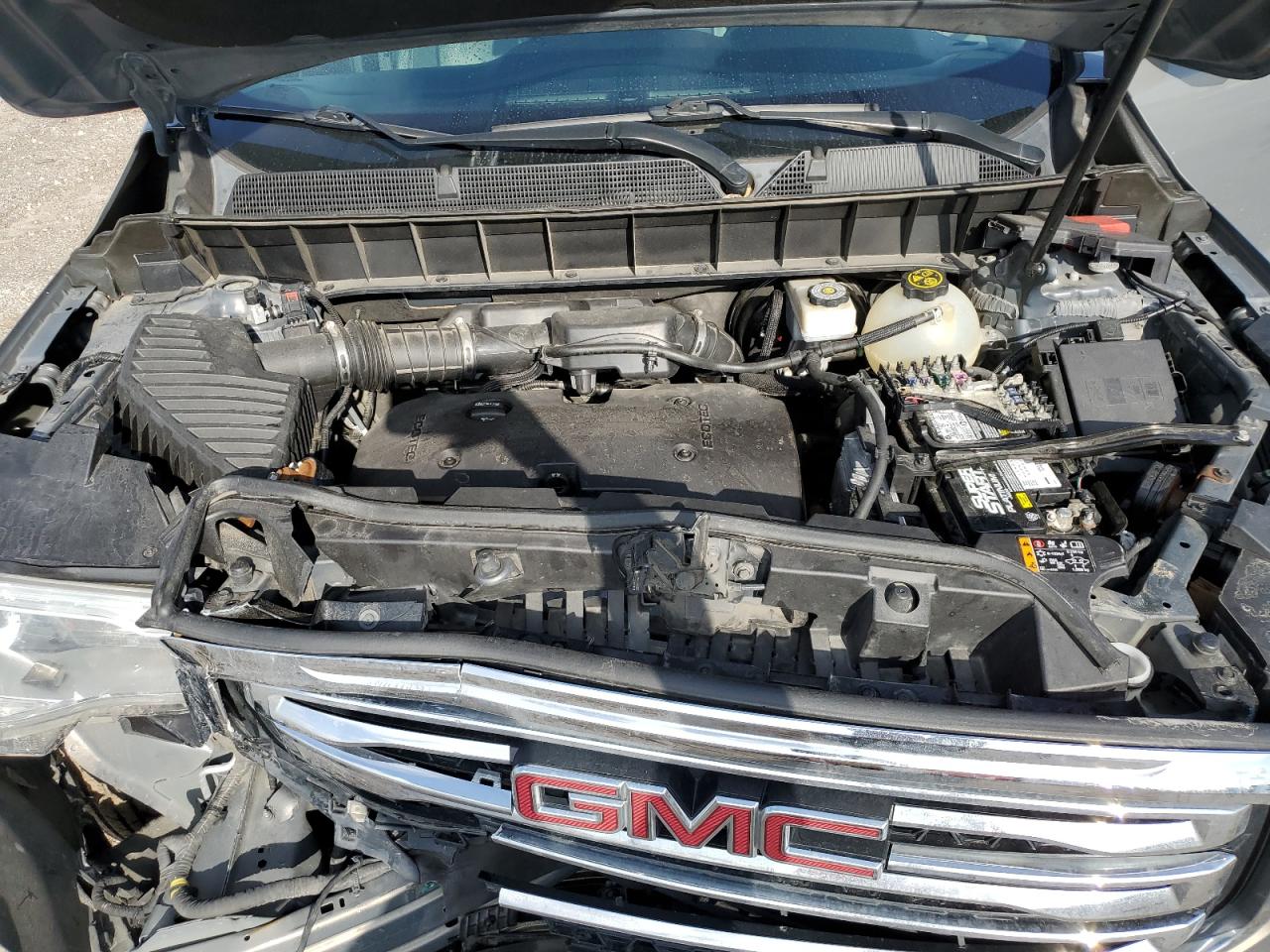 2019 GMC Acadia VIN 1GKKNMLAXKZ109333 Copart auction photo, front end / side damage thumbnail 13