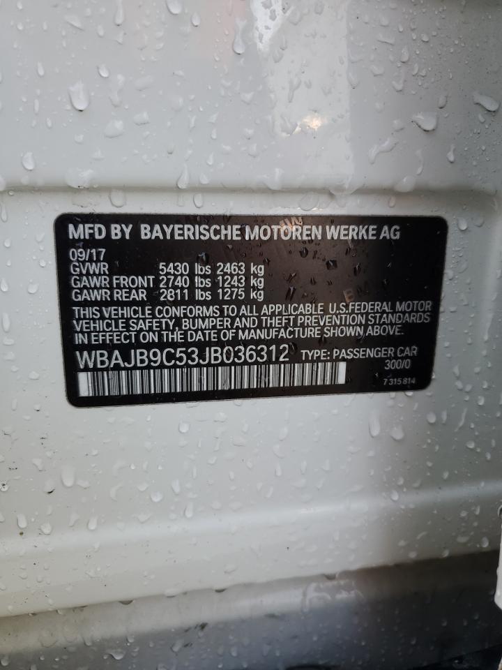 2018 BMW M5 VIN WBAJB9C53JB036312 Copart auction photo, front end damage thumbnail 12