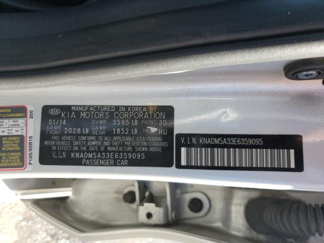 2014 KIA Rio VIN KNADM5A33E6359095 Copart auction photo, hail damage thumbnail 12