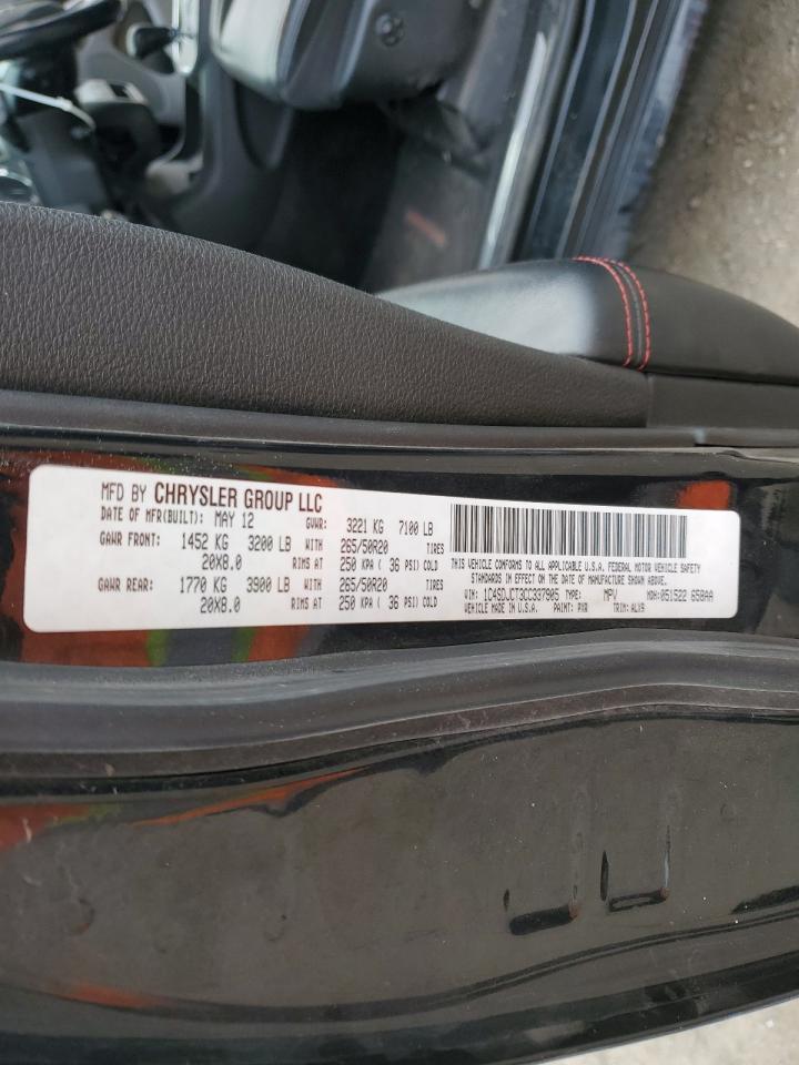 2012 Dodge Durango VIN 1C4SDJCT3CC337905 Copart auction photo, front end damage thumbnail 12