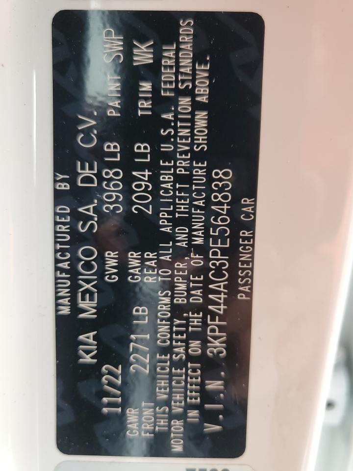 2023 KIA Forte VIN 3KPF44AC3PE564838 Copart auction photo, front end / mechanical damage thumbnail 15