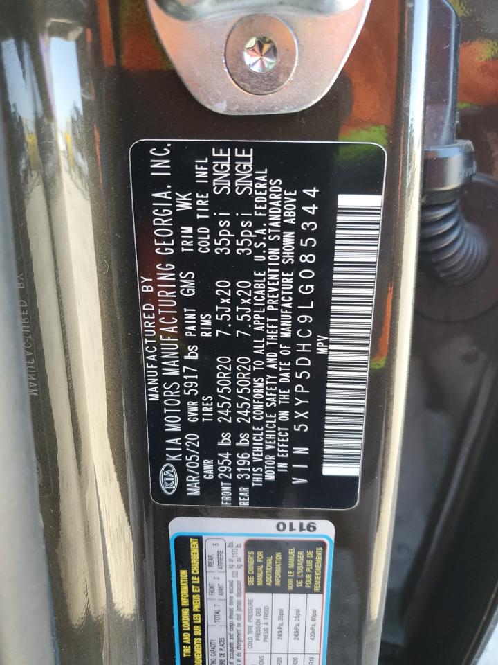 2020 KIA Telluride VIN 5XYP5DHC9LG085344 Copart auction photo, rear end damage thumbnail 13