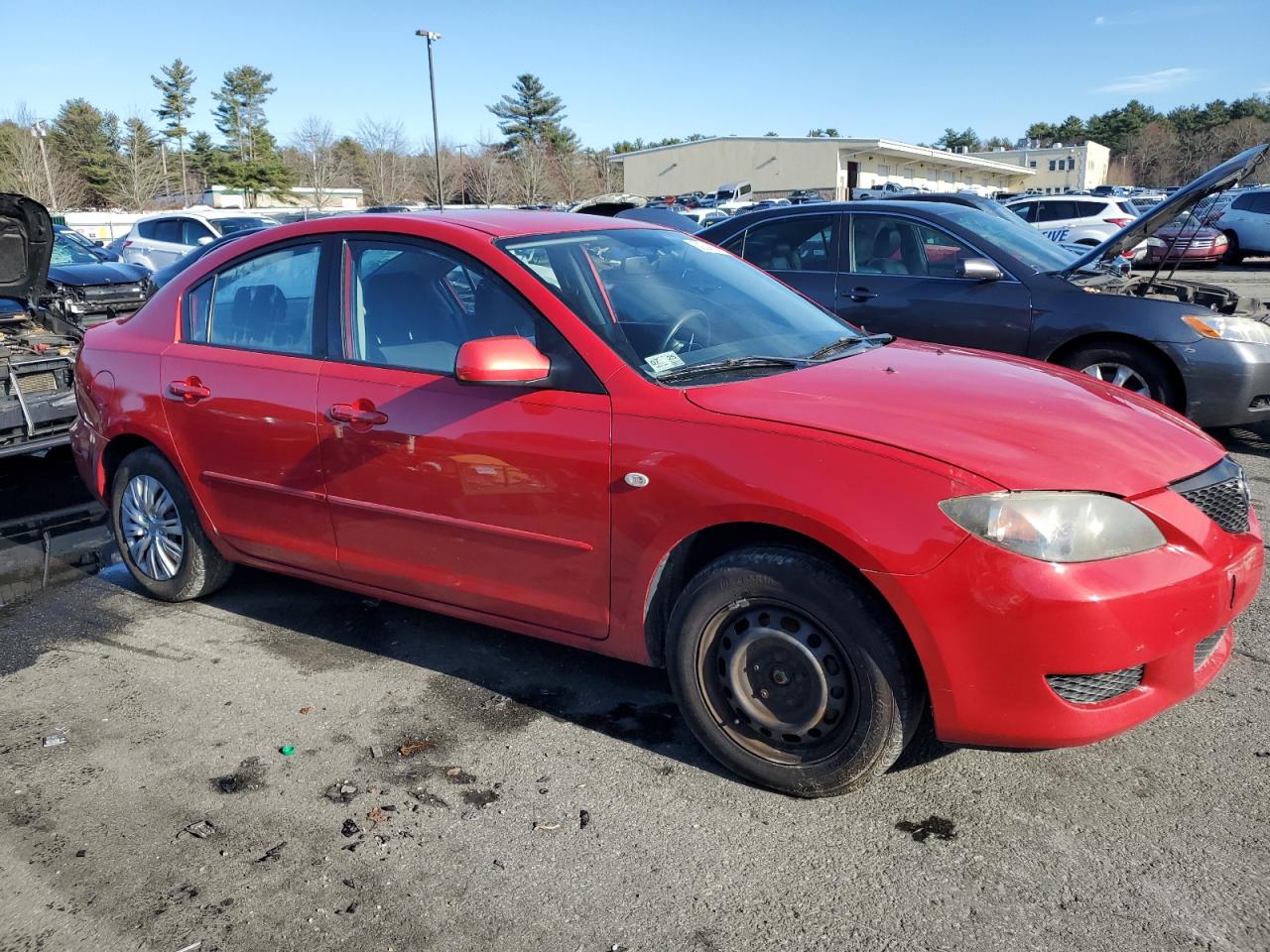 2005 Mazda 3 VIN JM1BK12F651332214 Copart auction photo, side damage thumbnail 4