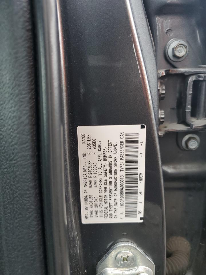 2009 Honda Accord VIN 1HGCP26889A003013 Copart auction photo, rear end damage thumbnail 12
