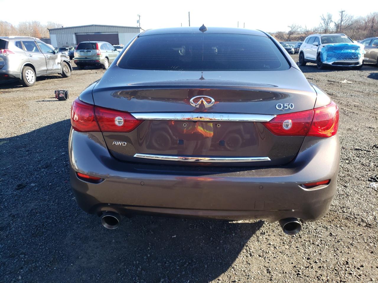 2014 Infiniti Q50 VIN JN1BV7AR0EM694188 Copart auction photo, front end / minor dent/scratches damage thumbnail 6