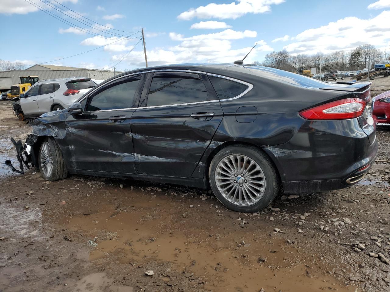 2013 Ford Fusion VIN 3FA6P0D94DR196938 Copart auction photo, side / front end damage thumbnail 2