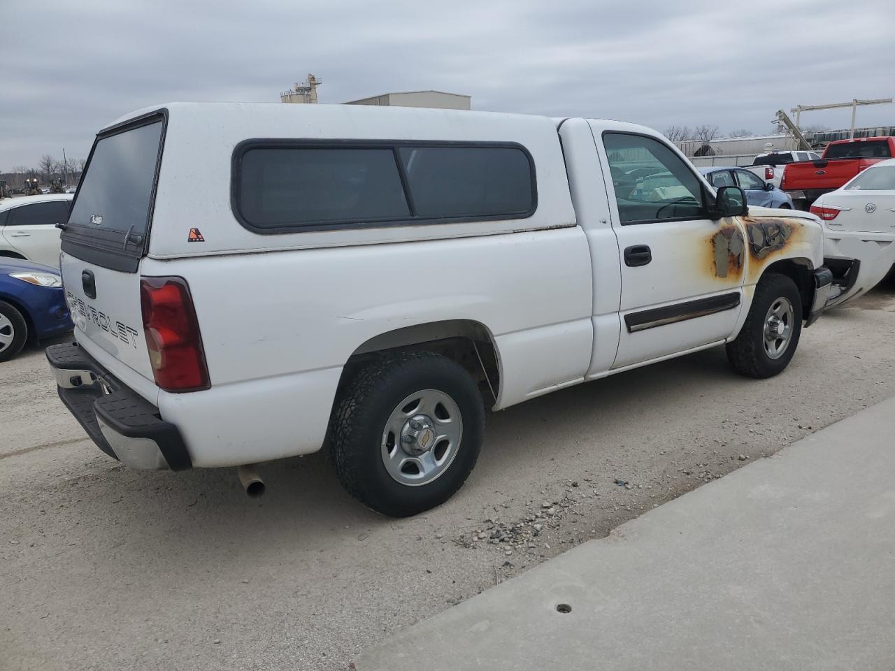 2003 Chevrolet Silverado VIN 1GCEC14X53Z196639 Copart auction photo, burn damage thumbnail 3