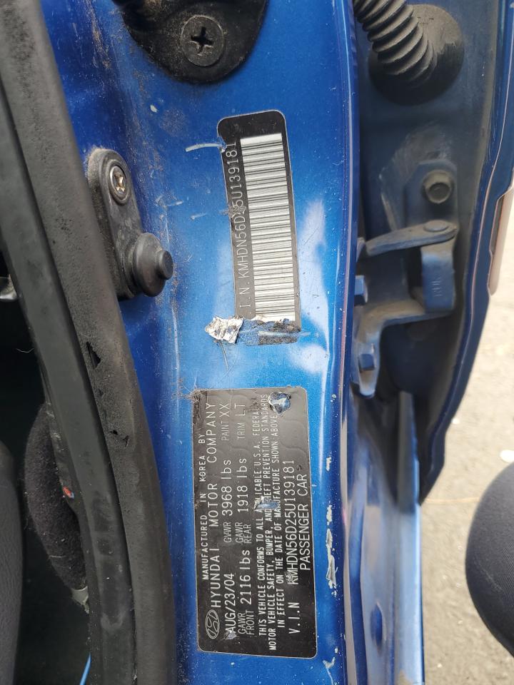 2005 Hyundai Elantra VIN KMHDN56D25U139181 Copart auction photo, front end / all over damage thumbnail 12