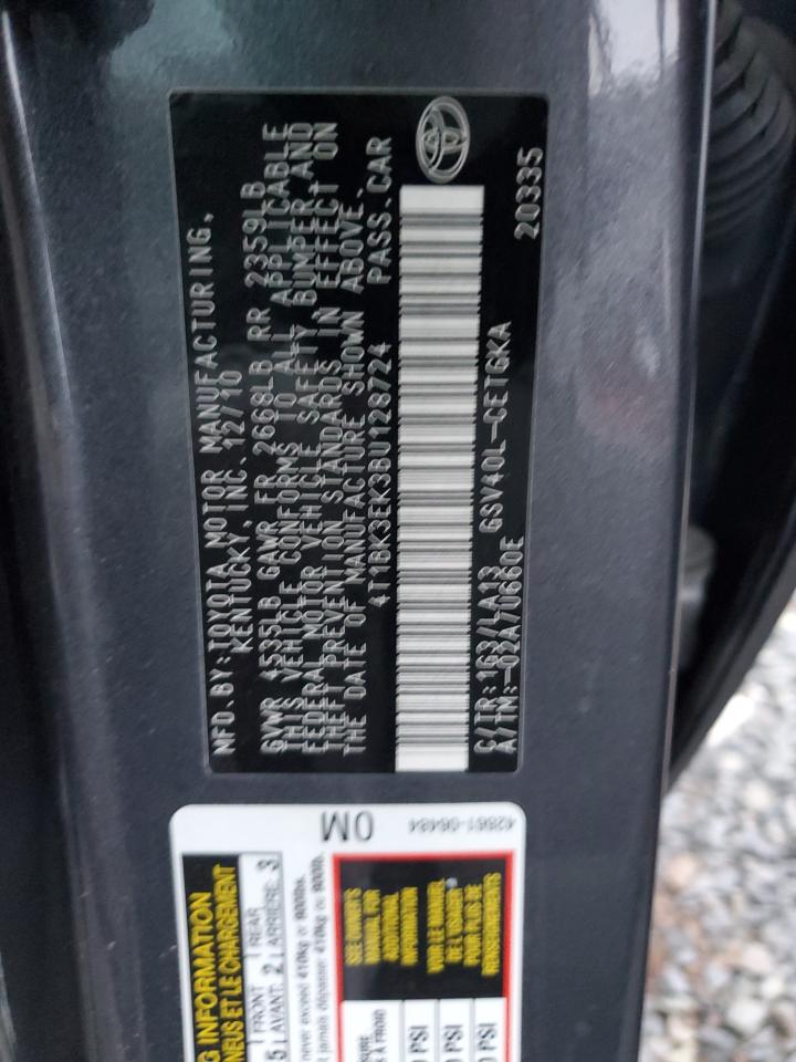 2011 Toyota Camry VIN 4T1BK3EK3BU128724 Copart auction photo, front end damage thumbnail 12