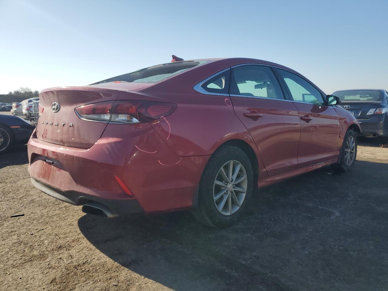 2019 Hyundai Sonata VIN 5NPE24AF6KH796611 Copart auction photo, front end / top/roof damage thumbnail 3
