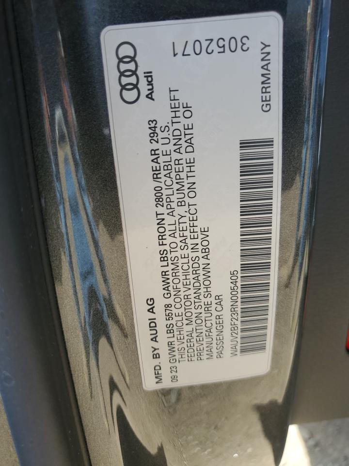 2024 Audi A7 VIN WAUV2BF23RN005405 Copart auction photo, front end damage thumbnail 12