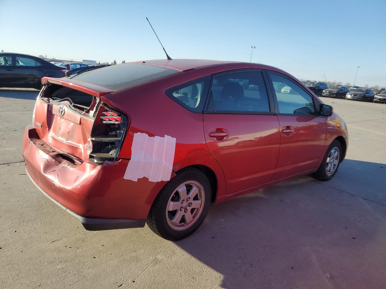 2007 Toyota Prius VIN JTDKB20U477642384 Copart auction photo, rear end damage thumbnail 3