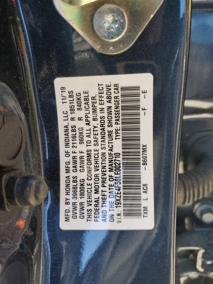 2020 Honda Insight VIN 19XZE4F58LE002710 Copart auction photo, vandalism / minor dent/scratches damage thumbnail 12