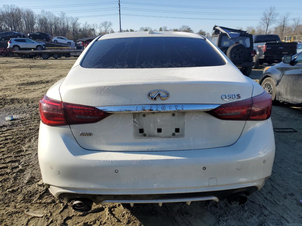2018 Infiniti Q50 VIN JN1FV7AR5JM480051 Copart auction photo, vandalism / top/roof damage thumbnail 6