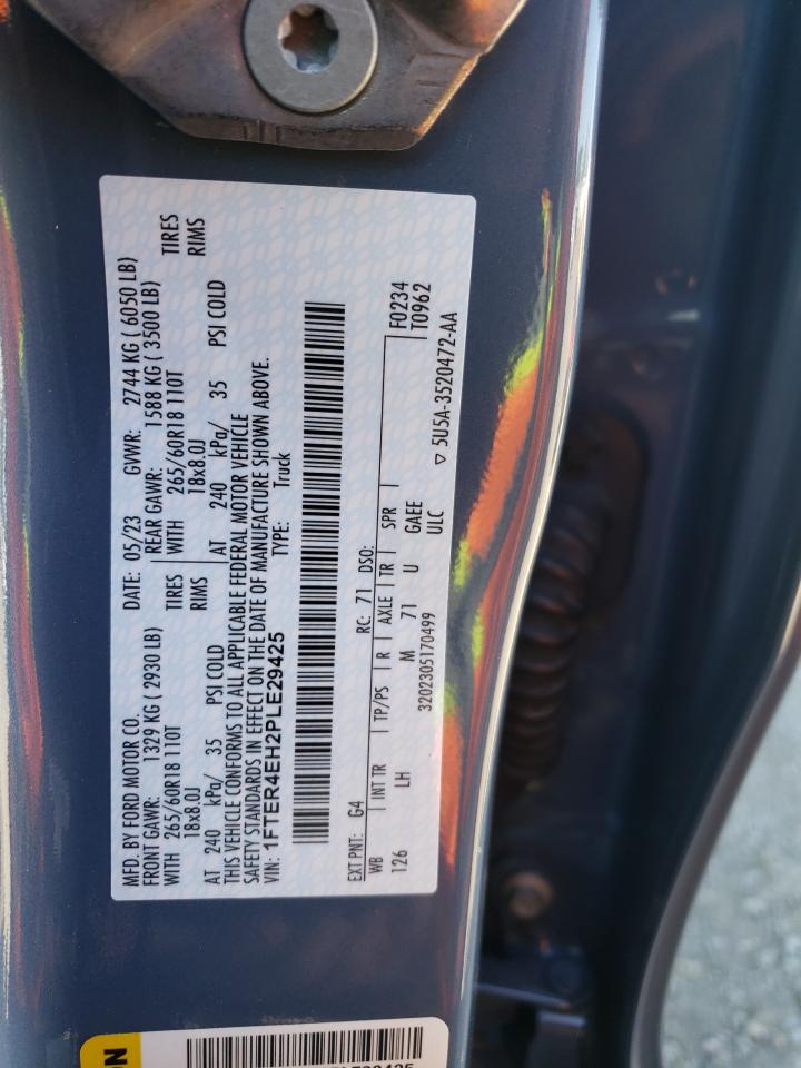 2023 Ford Ranger VIN 1FTER4EH2PLE29425 Copart auction photo, front end damage thumbnail 14
