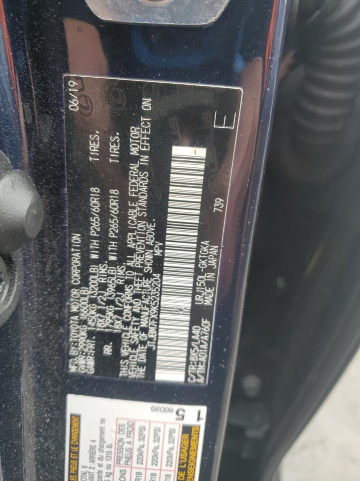 2019 Lexus GX VIN JTJBM7FX9K5235204 Copart auction photo, front end / rear end damage thumbnail 15