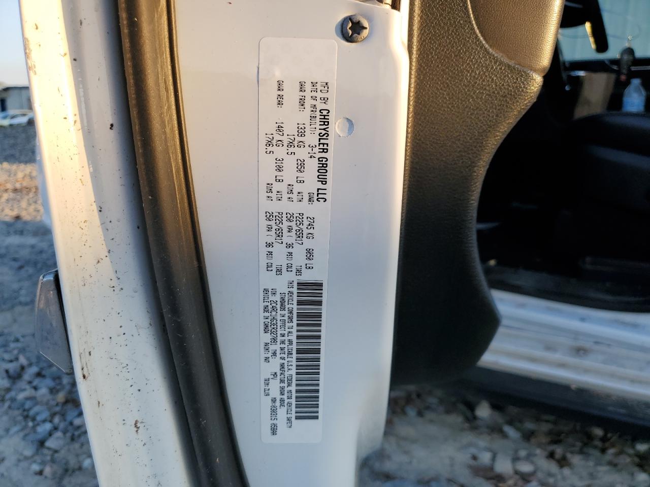 2014 Chrysler Town & Country VIN 2C4RC1HG3ER327091 Copart auction photo, all over damage thumbnail 13
