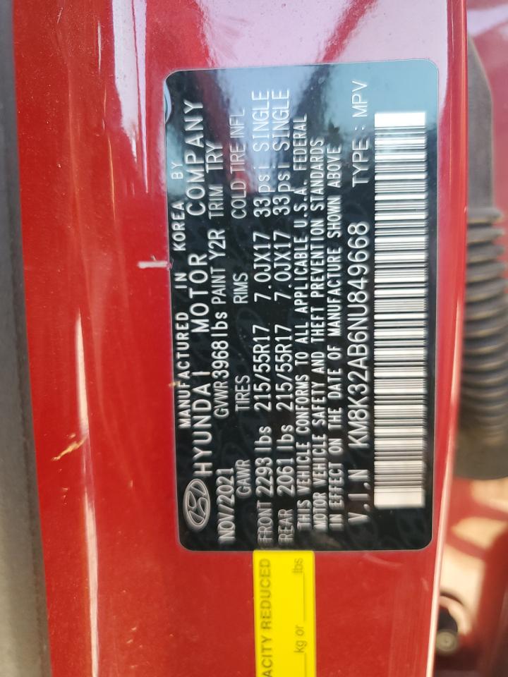 2022 Hyundai Kona VIN KM8K32AB6NU849668 Copart auction photo, undercarriage / front end damage thumbnail 14