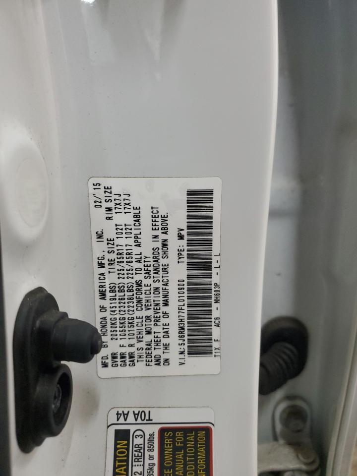 2015 Honda CR-V VIN 5J6RM3H77FL010900 Copart auction photo, front end / hail damage thumbnail 15