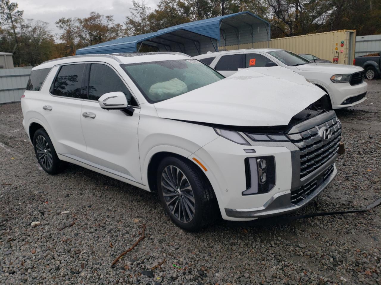 2024 Hyundai Palisade VIN KM8R74GE6RU679916 Copart auction photo, front end / side damage thumbnail 4