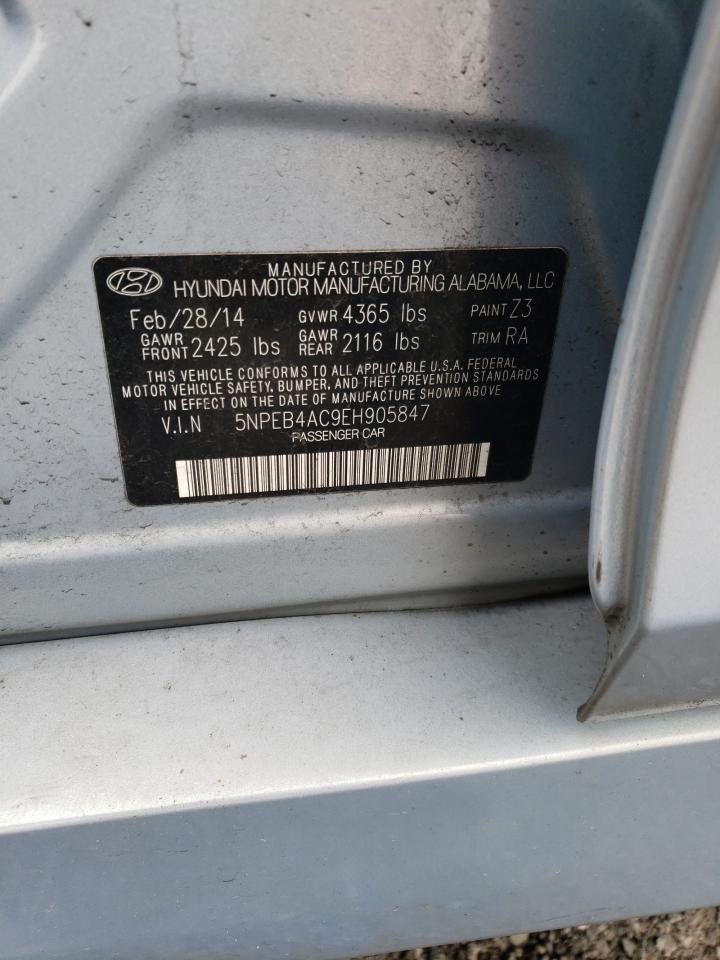 2014 Hyundai Sonata VIN 5NPEB4AC9EH905847 Copart auction photo, all over / vandalism damage thumbnail 13