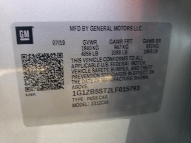 2020 Chevrolet Malibu VIN 1G1ZB5ST2LF015793 Copart auction photo, rear end damage thumbnail 12