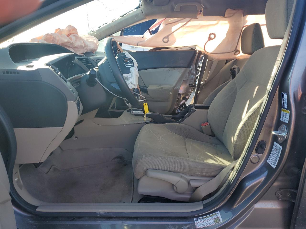 2012 Honda Civic VIN JHMFB2F53CS003291 Copart auction photo, all over damage thumbnail 7