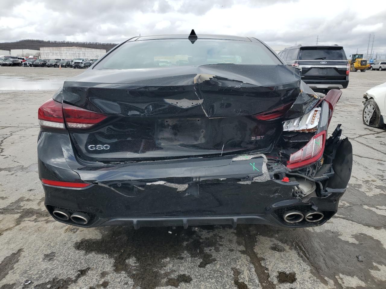 2018 Genesis G80 VIN KMHGN4JB0JU219098 Copart auction photo, rear end / front end damage thumbnail 6