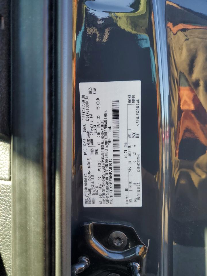 2017 Ford F-150 VIN 1FTFX1EF9HFA81615 Copart auction photo, all over damage thumbnail 12