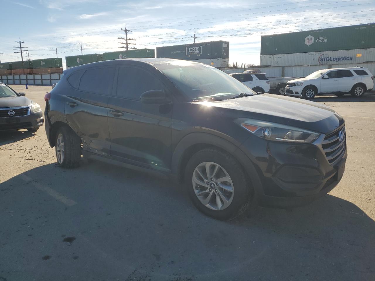 2017 Hyundai Tucson VIN KM8J23A48HU358562 Copart auction photo, rear end / undercarriage damage thumbnail 4