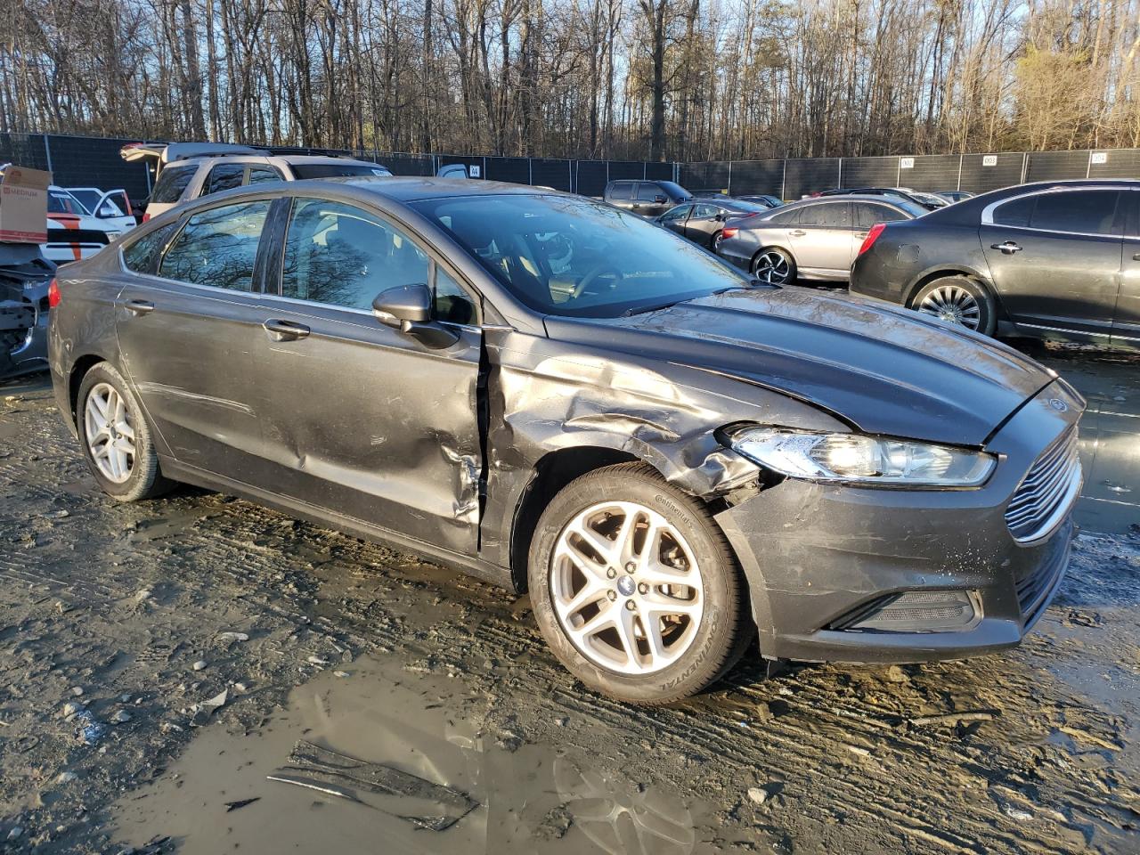 2015 Ford Fusion VIN 1FA6P0H73F5101087 Copart auction photo, front end / side damage thumbnail 4