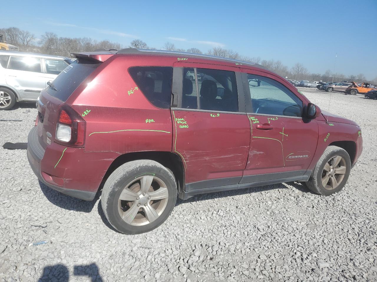 2014 Jeep Compass VIN 1C4NJCEBXED509530 Copart auction photo, side damage thumbnail 3