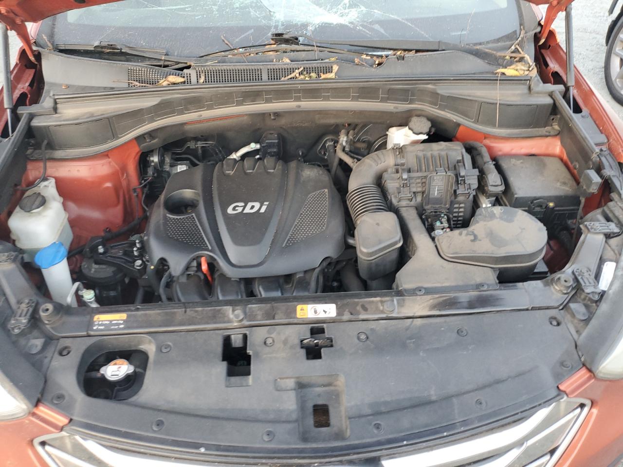 2015 Hyundai Santa Fe VIN 5XYZT3LB5FG253945 Copart auction photo, top/roof / front end damage thumbnail 11