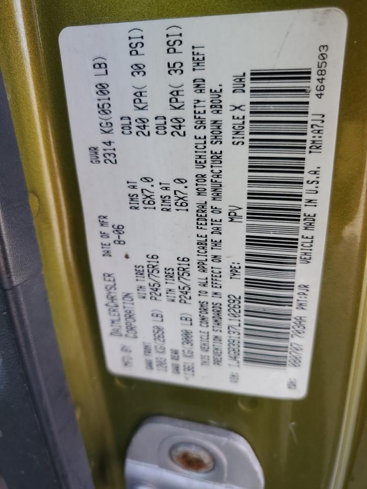 2007 Jeep Wrangler VIN 1J4GB39137L102692 Copart auction photo, rear end damage thumbnail 14