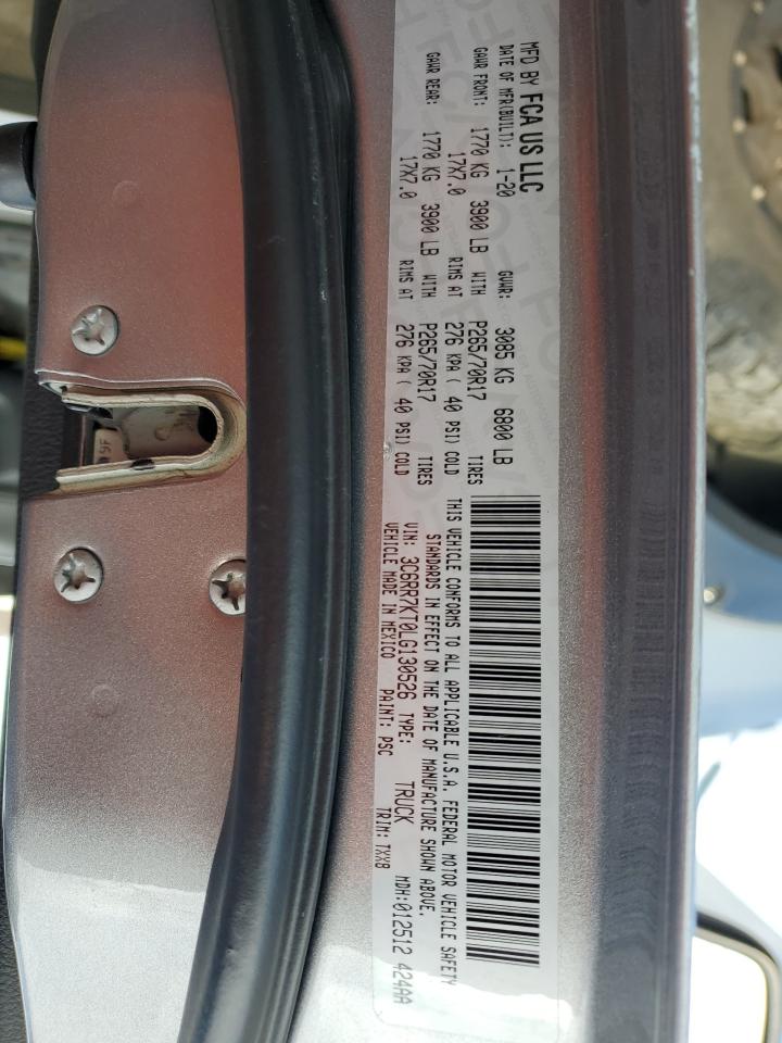 2020 RAM 1500 VIN 3C6RR7KT0LG130526 Copart auction photo, rear end / front end damage thumbnail 14