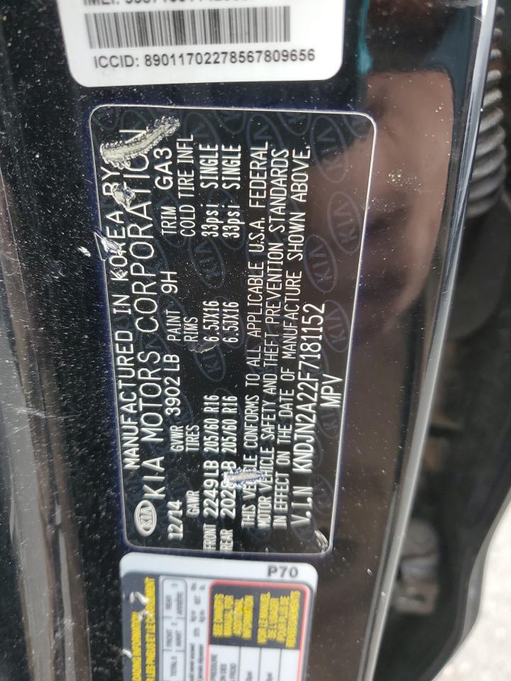 2015 KIA Soul VIN KNDJN2A22F7181152 Copart auction photo, side / front end damage thumbnail 12