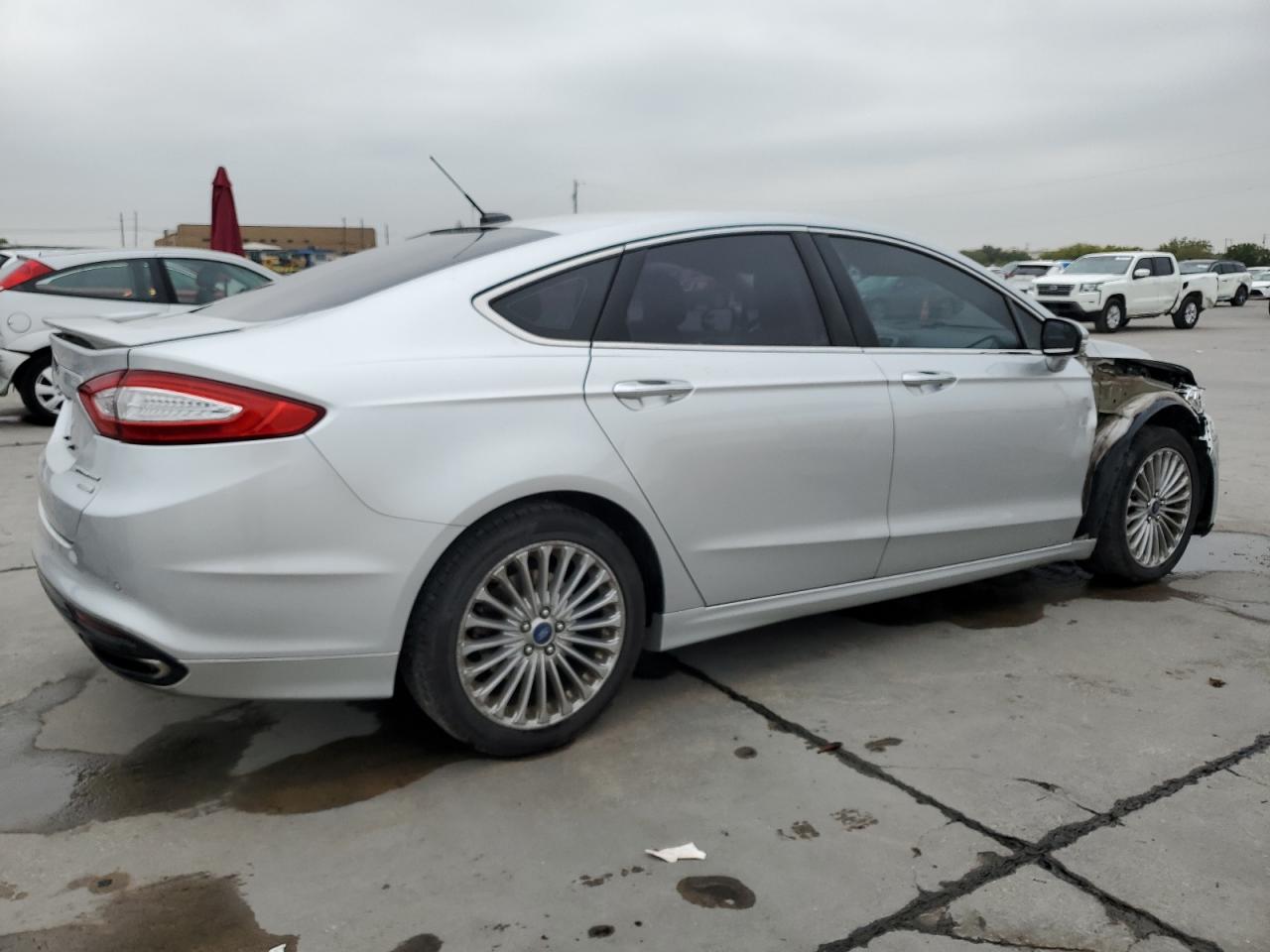 2014 Ford Fusion VIN 3FA6P0K9XER258072 Copart auction photo, front end / side damage thumbnail 3