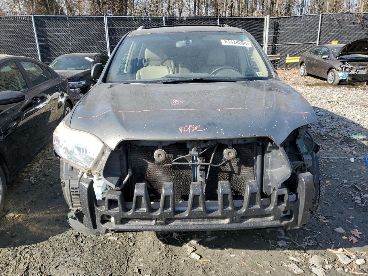 2008 Toyota Highlander VIN JTEES42A982008011 Copart auction photo, front end / minor dent/scratches damage thumbnail 5