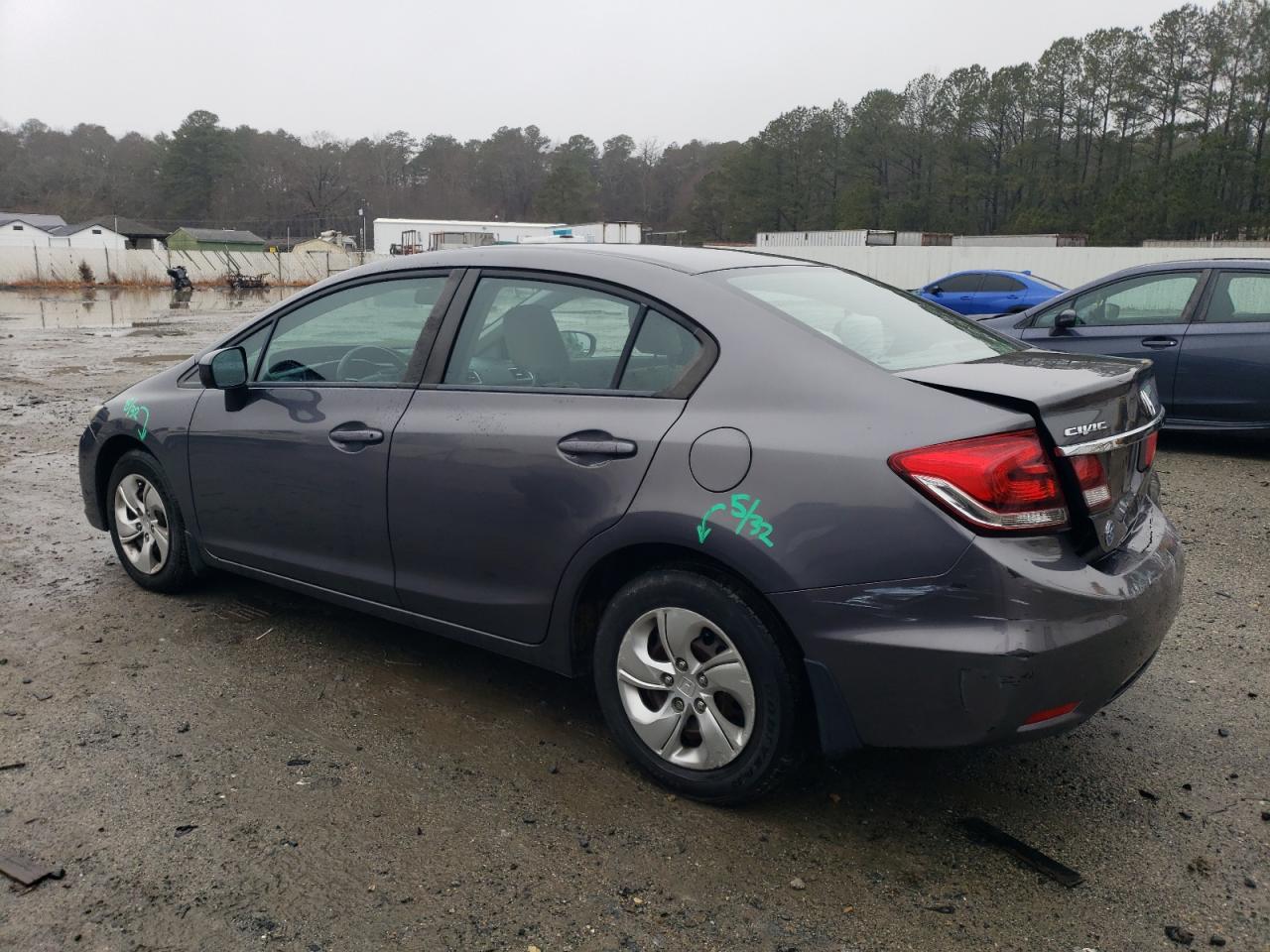 2015 Honda Civic VIN 19XFB2F57FE249883 Copart auction photo, rear end / side damage thumbnail 2